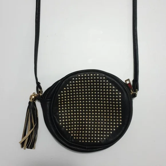 Neon Hart crossbody black faux leather studded bag - Picture 4 of 16